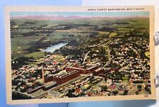 Aerial View of Martinsburg, WV Vintage Linen Postcard c1940s picture
