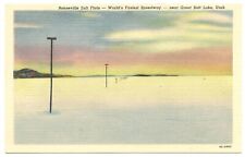 Bonneville Salt Flats, World's Fastest Speedway, Utah, c1940s Unused Postcard picture