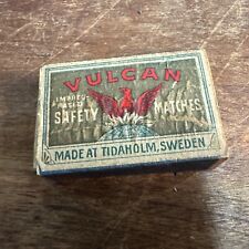 THE VULCAN SAFETY MATCHES VINTAGE MATCHBOX BOX MADE IN SWEDEN TIDAHOLM picture