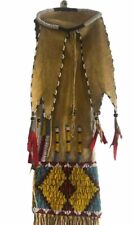Cheyenne Beaded Hide Tabacco Bag Circa 1900 27inch Length 6inch Wide picture