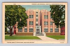Parkersburg WV-West Virginia, Camden Clark Hospital, Vintage c1938 Postcard picture