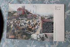ANTIQUE POSTCARD WENONA, IL. COAL MINE, HORSES, WAGONS 1908 picture