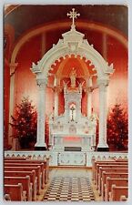 Winona Minnesota St Stans Catholic Church Interior Chrome Cancel WOB Postcard picture