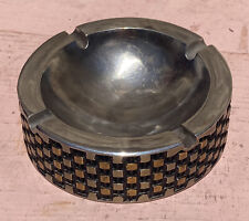 Vintage MCM Ash Tray Metal Round Mid 20th Century 4.5” picture