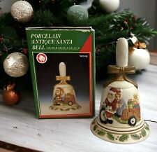 Bisque Antique Santa Bell - Santa With Toys - Brand: Flambro Vintage Large Bell picture