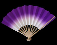 Japanese Odori Fan Geisha Dance Hand Held SENSU Folding Fan Purple Made in Japan picture