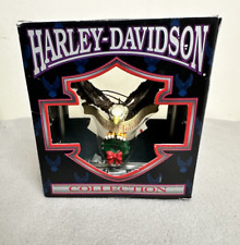New 1999 Harley Davidson North Pole Collectible Eagle Wreath Tree Ornament Wow picture