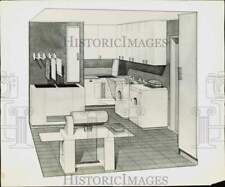 1946 Press Photo Architect's drawing of the Utility room home laundry picture