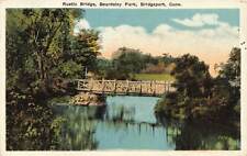 Rustic Bridge Beardsley Park Bridgeport CT Vintage P26 picture