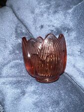 Vintage Fenton Glass Pink Lotus Flower Tealight/Votive Candleholder Signed picture