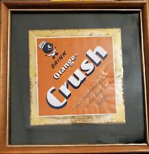 Rare Vintage Orange Crush Adhesive Vinyl Advertisment Sign 6 1/4