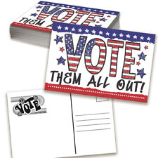 Vote Postcards Bulk - Vote Them All Out - Set of 100 4x6 Standard Size - Patriot picture