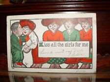 1907 EBE Co. 'Kiss all the girls for me' Novelty Postcard picture