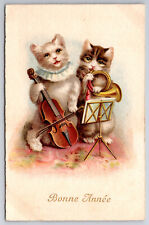 Vintage Postcard Anthropomorphic Cats Playing Musical Instruments picture