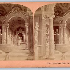 1897 The Vatican, Rome Palace Sculpture Hall Stunning Stereoview Real Photo V29 picture