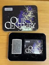1999 Our Century Zippo Lighter in Tin Bradford Satin Finish Classic Unused picture