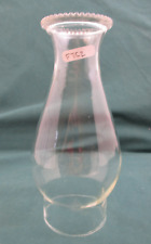 BEADED TOP CLEAR GLASS OIL LAMP CHIMNEY SHADE - 3