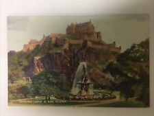 Edinburgh Castle & Ross Fountain Scotland Vintage Postcard picture
