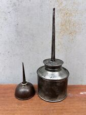 2 Vintage Small Thumb Pump Oil Cans Tin USSR picture