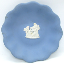 Vintage Wedgwood Jasperware White on Blue Scalloped Vanity Dish picture