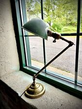 Vintage Brass Faires Adjustable Table Lamp Hubbell Shade Industrial Socket Task picture