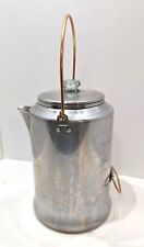 Vintage Comet 20 Cup Aluminum Camping Coffee Pot Percolator Copper Handles picture