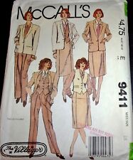 Vtg 80s McCall's Villager Pattern 9411 Jacket Vest Top Skirt Pants Size 18 Uncut picture