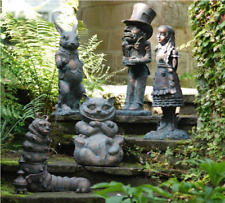Alice In Wonderland Garden Decor Cheshire Cat Statue Alice Rabbit Mad Hatter picture