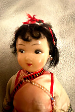VINTAGE CHINESE FOLK DOLL IN SILK CLOTHING picture