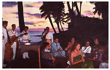 Halekulani Hotel & Bungalows at Sunset Waikiki Hawaii Postcard 1955 picture