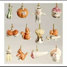 New Lenox Autumn Delights Miniature Tree Ornaments Set Of 12 Fast   picture