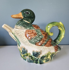 Pacific Rim Mallard Teapot Duck Hand Painted Vintage 10