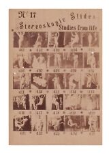 25 ANTIQUE NUDE STUDIES Catalog Sheet c. 1900 - Stereoscopic picture