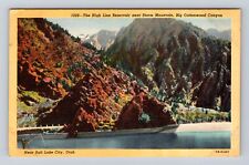 Salt Lake City UT-Utah, High Line Reservoir, Storm Mountain, Vintage Postcard picture