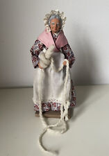 Santons De Provence Old Woman Doll Figurine Wool Terra Cotta Clay 10” Vintage picture