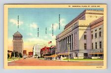 St Louis MO-Missouri, Memorial Plaza, Advertisement, Vintage c1946 Postcard picture
