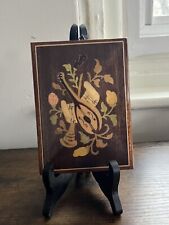 Vintage Hand Made Small Italian Wood  Inlaid Wall Art picture