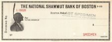 National Shawmut Bank of Boston - American Bank Note Company Specimen Checks - A picture