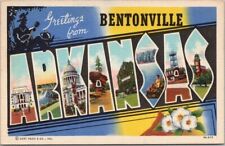 BENTONVILLE, ARKANSAS Large Letter Postcard Multi-View Curteich Linen 1939 picture