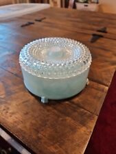 Vintage April Showers Dusting Powder Blue/Teal Footed Container DE LUXE Cheramy picture