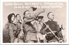 Postcard RPPC Luise Rainer Paul Muni Chingwah Lee Actors 