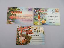 3 Vintage Postcard Fold Outs Florida Silver Springs Orange Blossom c1940's-50's picture