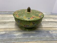 Metal Hinged Decorative Tea Tin Floral Design Made in Holland Small Vintage picture