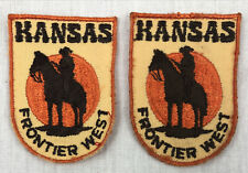 Voyager State Patch Kansas Frontier West Set of 2 ~70's Patches Vintage Cowboy picture