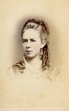 Antique Victorian Photo CDV Pretty Woman Girl Hair Curl Rosy Cheeks Civil War picture
