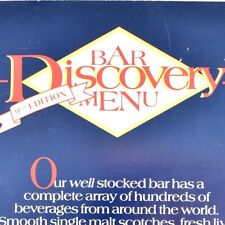 Vintage 1989 Discovery Bar Restaurant Menu Tim Firnstahl Seattle Washington picture