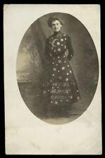 Woman in Stars & Moon Masquerade Dress Dated 1909 with Great Note Vintage Photo picture