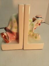 Vintage Circus Time porcelain book ends picture
