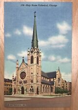 Vintage 1930's Holy Name Cathedral, Chicago Illinois IL Postcard Linen Antique picture