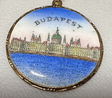 Vintage Budapest Hungary Hungarian Parliament Building Danube River Keychain picture